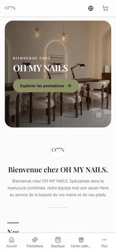 O site Oh My Nails, criado com Madyis