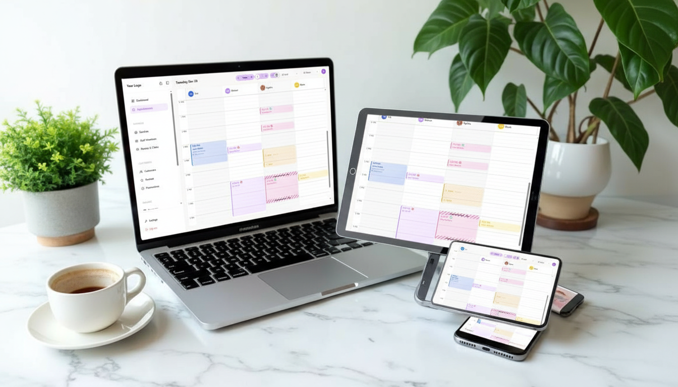 Logiciel Madyis multi-appareils : PC, tablette et smartphone pour gestion salon de beauté